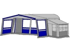 Te Velde Voortent De Wenne 310 Cm Blauw -Kampeeruitrusting 1 2 te velde voortenten met uitbouw de wenne blauw7