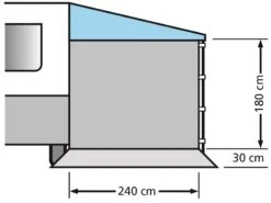 Kampeeruitrusting -Kampeeruitrusting 52 1 eurotrail universele zijwand voor caravan en voortent luifel 240 cm afmeting etct0024240