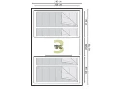 Eurotrail Vis-a-vis Tent Santiago BTC 5 Eurotrail Vis-a-vis Tent Santiago BTC -Kampeeruitrusting 55 2 eurotrail santiago btc plattegrond ette0609 2701
