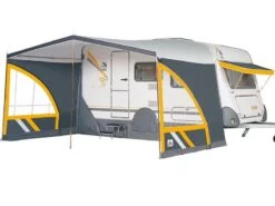 Dorema Caravanluifel Panorama -Kampeeruitrusting dorema caravan luifel panorama antraciet geel panorama 4