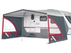 Dorema Caravanluifel Panorama -Kampeeruitrusting dorema caravan luifel panorama antraciet rood panorama 2