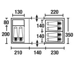 High Peak Porto 6 -Kampeeruitrusting high peak koepeltent porto 6 plattegrond 12240 2