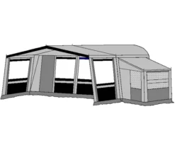 Te Velde Voortent De Vaart Lux 310 Cm. Antraciet -Kampeeruitrusting te velde voortenten met uitbouw en luifel de vaart lux antraciet1