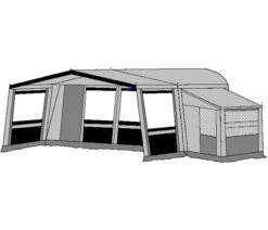 Te Velde Voortent De Vaart Lux 240 Cm Antraciet -Kampeeruitrusting te velde voortenten met uitbouw en luifel de vaart lux antraciet2